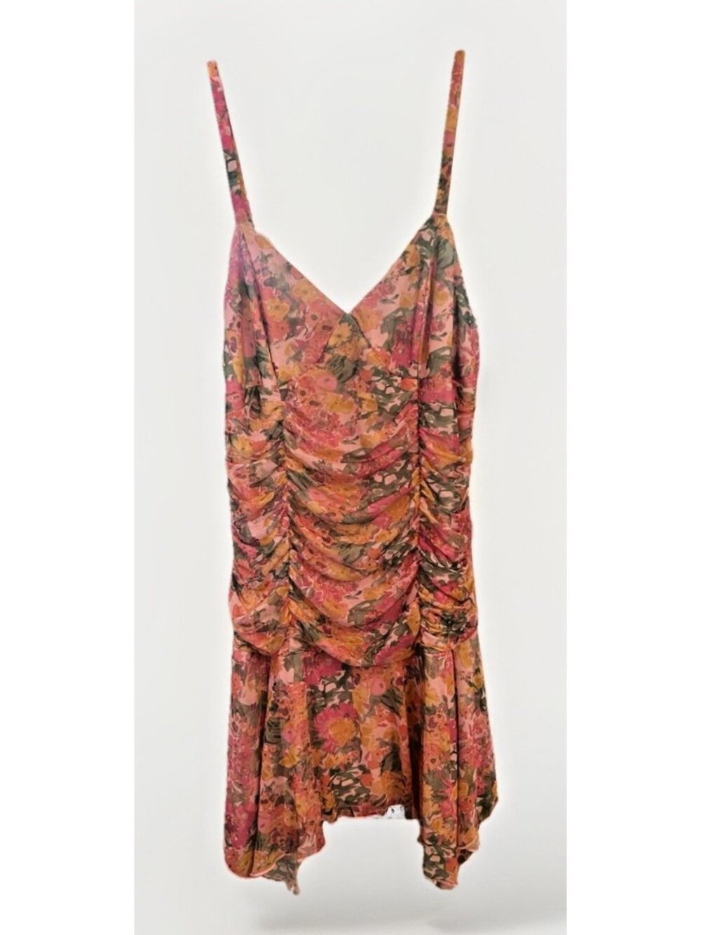 Vintage Y2K Floral Mesh Overlay Dress Pink Fairy pinup size XL Wild Fable. Q - Picture 2 of 8